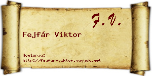 Fejfár Viktor névjegykártya
