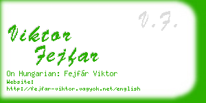viktor fejfar business card